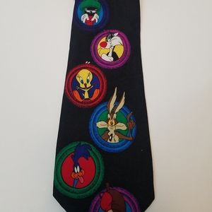Looney Tunes Mania Men's Novelty Necktie: Looney Tunes Characters. 1994. Black.